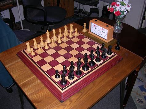 Chessboard Made From Purple Heart Curly Maple And Ebony With 2 And A