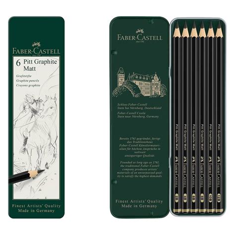 Faber Castell Pitt Graphite Matt Pencil Tin Set Of 6 Jerrys Artarama