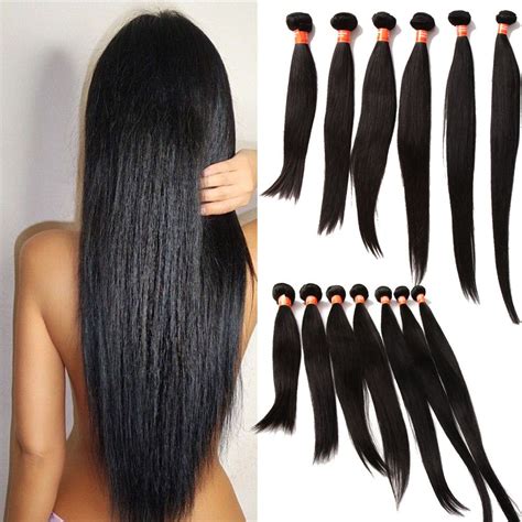 Natural Black 100 Real Human Hair Extensions Silky Straight 50gpc Hair Wefts Human Hair