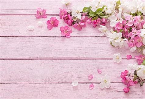 Pink flowers are perfect for everyone from your girlfriend to mom or daughter, and look beautiful in any garden. 7x5FT Hot Pink White Floral Flowers Petal Light Pink Wood ...