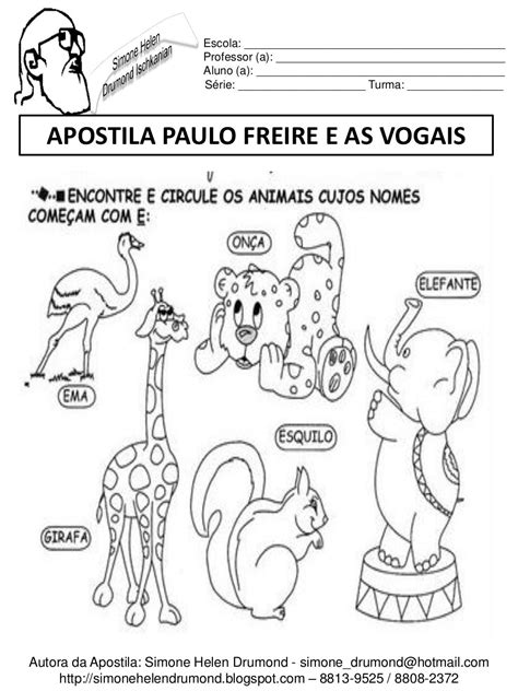 Paulo Freire E As Vogais Apostila 1 Simone Helen Drumond