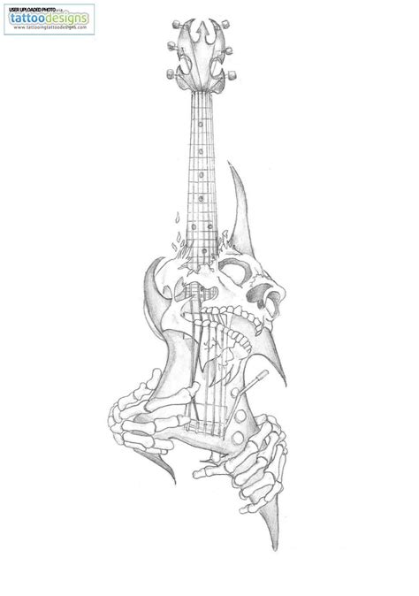 Higher Resolution Skull Guitar Tattoo By Gaaradeviant I Would Never