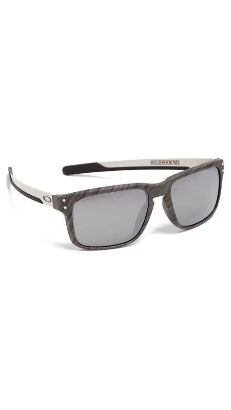 oakley holbrook woodgrain prizm sunglasses in black silver metallic for men lyst