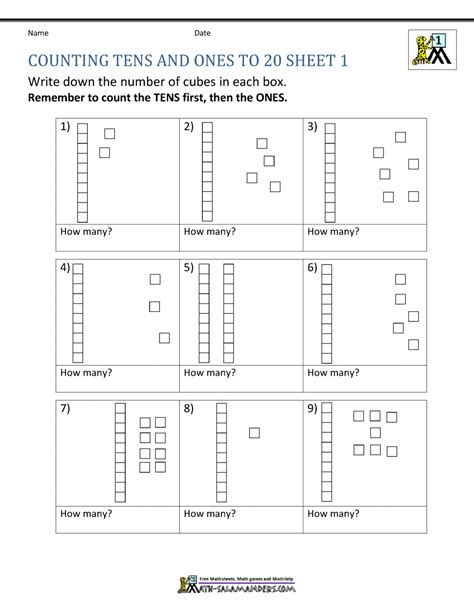 First Grade Tens And Ones Worksheets