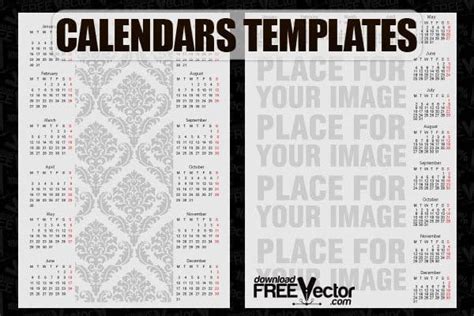 Free Vector Calendars Templates Eps Uidownload