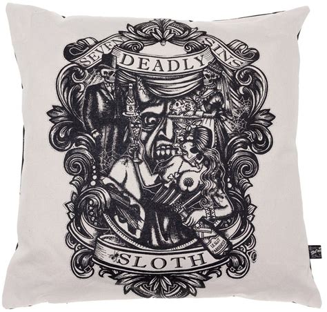 Se7en Deadly Sloth Throw Pillow Sloth Art Seven Deadly Sins Symbols