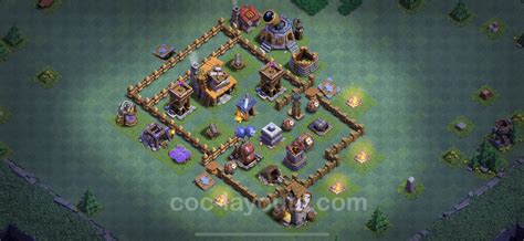 Clash Of Clans Town Hall Level 4 Base Defense