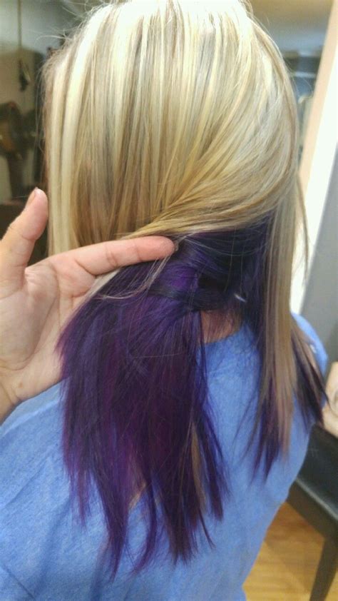 Blonde With Lowlights And Purple Underneath Love Love Love My New Hair