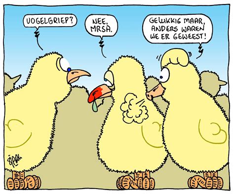 Cartoon Van De Dag Mrsa Bacterie Op Vleeskuikenboerderijen