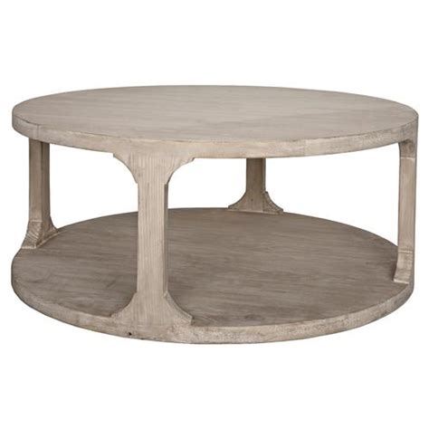 Talbot Rustic Lodge Grey Wash Reclaimed Wood Round Round Coffee Table