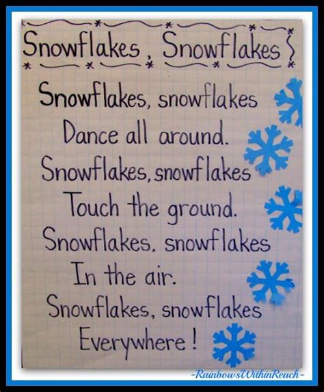 Winter Poem Anchor Charts Winter Kindergarten Winter Poems Winter
