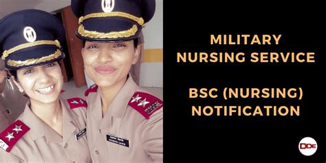 Join Military Nursing Service Bsc Nursing 2020 Notification Dde