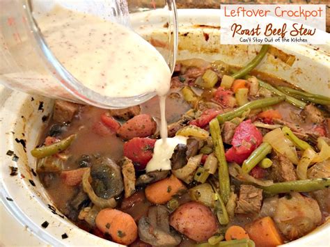 Find out what great recipes you can make using leftover gravy. Leftover Crockpot Roast Beef Stew - Can't Stay Out of the Kitchen