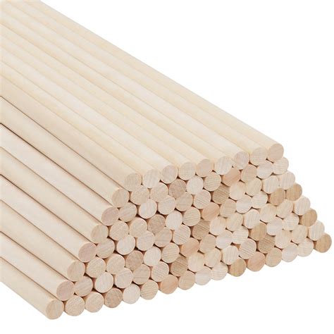 Buy Belle Vous Natural Round Wood Dowel Rods 100 Pack 30cm 12