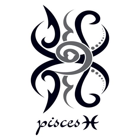 Pisces Zodiac Symbol Tattoo Design