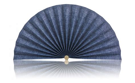 Blue Denim With Hashes Pleated Decorative Fans