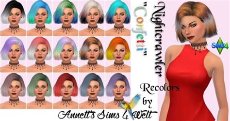 Annett S Sims 4 Welt Nightcrawler S Hair Confetti Recolors Sims 4