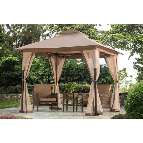 Sunjoy Sesame Ginger Snap Capulet Olive Replacement Canopy For Bardine Gazebo Canopy Outdoor