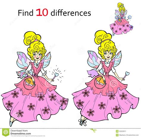 Children And Toy Find 10 Differences Cartoon Vector