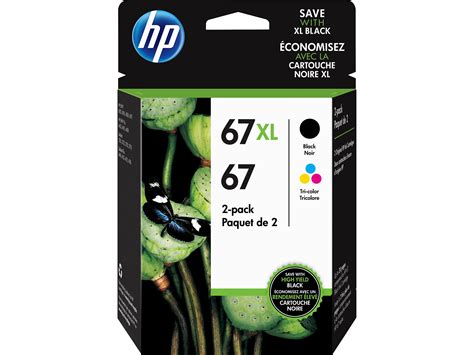 Hp 67 Tri Color Ink Cartridges Highstandard Yield 2 Per Pack 67xl Black Cyan Magenta Yellow