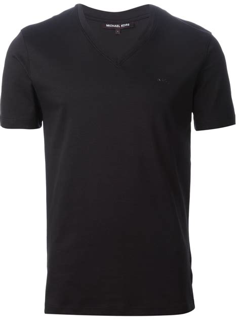 Women's v neck short sleeve t shirts with pocket drop tail hem relaxed fit tees. Michael kors V-Neck T-Shirt in Black for Men | Lyst