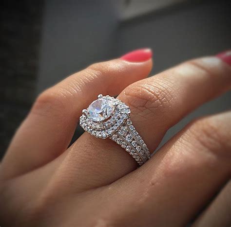 5 out of 5 stars. Gabriel & Co Engagement Rings Double Halo 1ctw Diamonds ...