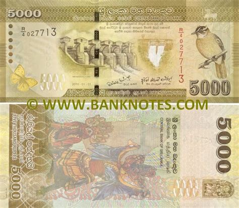 Sri Lanka 5000 Rupees 2010 Bank Notes Money Design Dream Book
