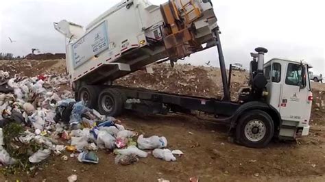 Garbage Truck Asl Dumping At Landfill 3 28 14 Youtube