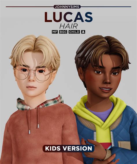 Lucas Hair Kids Ver Johnnysims On Patreon Sims 4 Cc Kids