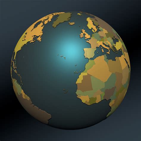 Political Map Earth Globe With Countries 3d Model