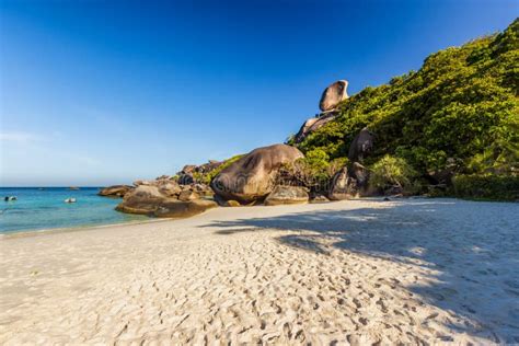Beautiful Deserted Sandy Beach On A Tropical Island Similan Islands