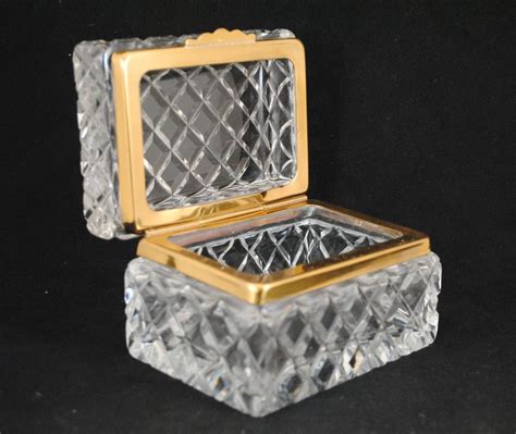 Cut Glass Crystal Hinged Jewelry Casket Or Trinket Box From Hazenhoward