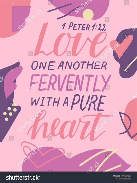 Hand Lettering Bible Verse Love One Stock Vector Royalty Free