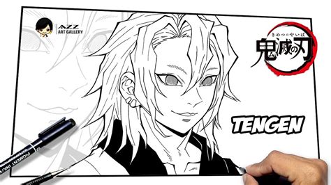 How To Draw Uzui Tengen Hair Down Demon Slayer YouTube