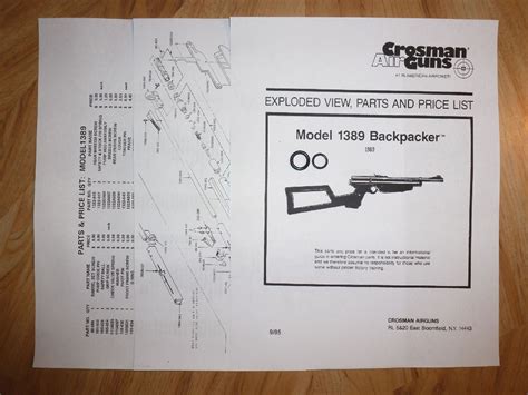 Crosman 1389 O Ring Seal Kit Exploded View And Parts List Seal Id