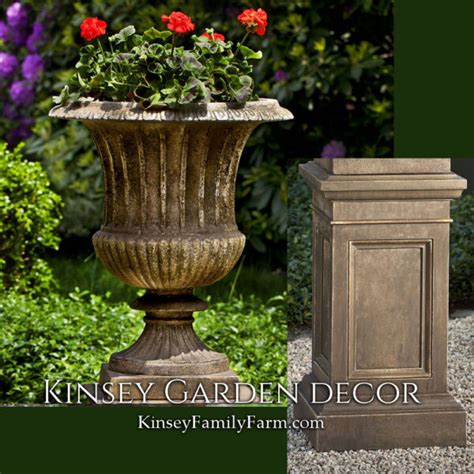 Smithsonian Classical Tall Urn On Pedestal Kinsey Garden Decor