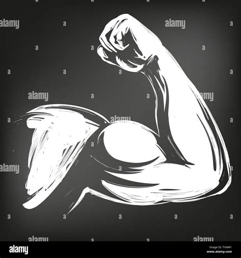 Brazo Bíceps Mano Fuerte Icono Símbolo De Dibujos Animados Dibujados