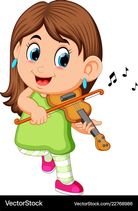 Young Woman Playing Violin Royalty Free Vector Image