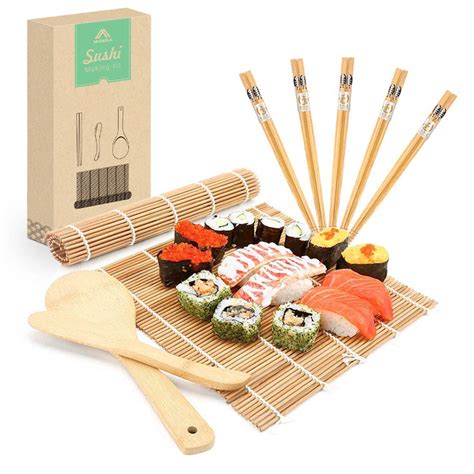 Buy Mudeela Bamboo Sushi Rolling Mat Sushi Making Kit 9 Pcs Beginner