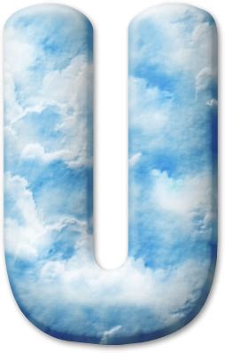 Dieses e wurde mit der zeit zu zwei punkten stilisiert. NUBES - U* ** *DE ALFABETO DECORATIVO | Blue cloud ...