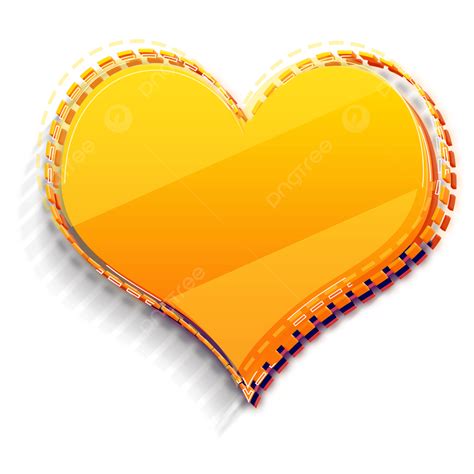 Yellow Golden Heart For Valentines Day Yellow Heart Love Png