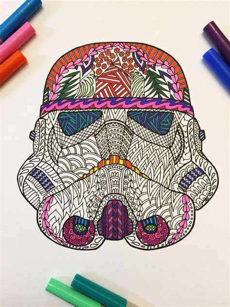 Play star wars coloring games with the colorful pages and catching eyes. Storm Trooper Helmet - PDF Zentangle Coloring Page ...