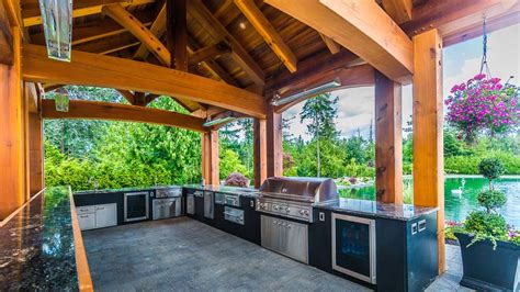Use an outdoor kitchen island to assemble outdoor meals with the help of best in backyards. Western Red Cedar Outdoor Kitchen | Island Timber Frame