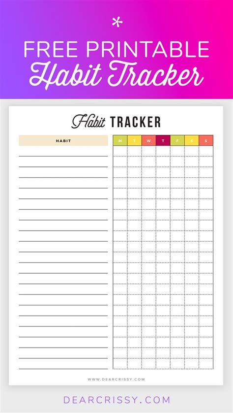 Free Printable Habit Tracker