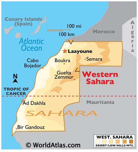 Saharauischen Arabischen Geographischen Karte