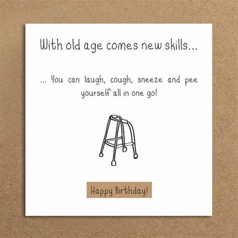 Handmade Funny Birthday Card Old Age Funny Card Female Male