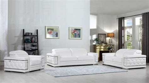 U692 Premium Modern White Leather Living Room Set Classic 2 Modern