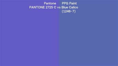 Pantone 2725 C Vs Ppg Paint Blue Calico 1246 7 Side By Side Comparison