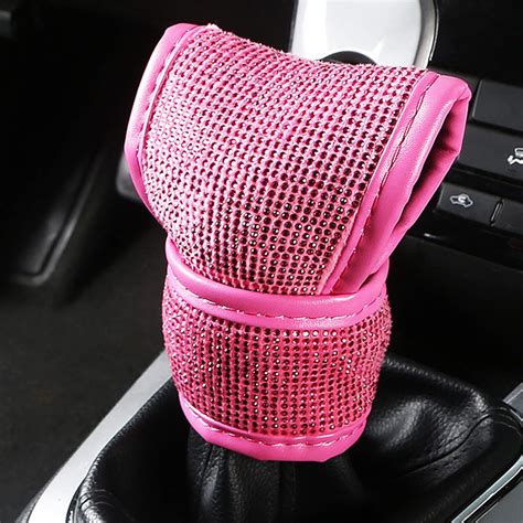 spanice bling bling auto shift gear cover leather auto gear shift knob cover with