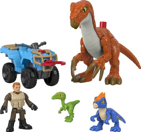 Imaginext Jurassic World Dinosaur Scout Vehicle And Figure Set With 3